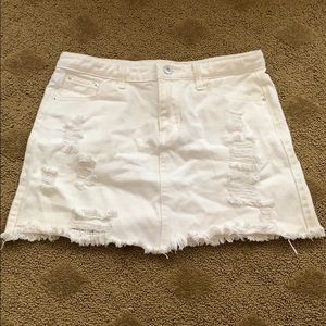 White jean skirt